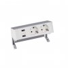 Simon 42322000-133 Настольный x3 розеточный блок, 2x2P+E, USB A+A з/у