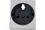 Simon 82041-53 Накладка со шторками для розетки Schuko 2Р+Е, алюминий/графит, S82Centr