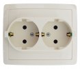 Simon 1590456-031 Розетка двойная моноблок Schuko 2x2Р+Е, 16A 250В