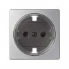 Simon 82043-33 Накладка со шторками для розетки уменьш.глубины Schuko 2Р+Е, алюминий, S82