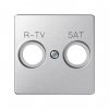Simon 82097-93 Накладка для розетки R-TV+SAT с пикт."R-TV SAT", мат.алюминий, S82D