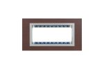 Simon 82957-65 Рамка на 5 узких мех-мов, дерево, венге/алюминий, S82Centr