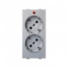 Simon S1-8 Розетка двойная со шторками Schuko 2Р+Е 16A 250В~