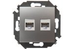 Simon 1591552-033 Розетка информационная 2xRJ45 Cat.5e UTP (AMP)
