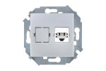 Simon 1591480-033 Розетка телефонная RJ11, алюминий, S15