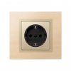 Simon 82041-34 Накладка со шторками для розетки Schuko 2Р+Е цвета шампань/графит S82