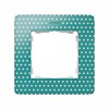 Simon 8200610-212 Рамка на 1 пост, горошины на аквамарин/белый, S82D