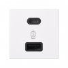 Simon K126F-9 Зарядное устройство USB A+C 18W, 230В