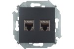 Simon 1591564-038 Розетка информационная 2xRJ45 Cat.6A FTP (AMP)