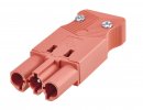 Simon CR0004-6 Разъем "папа" на кабель, 2P+E, винт., красный, QC