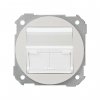 Simon 88086-30 Накладка наклонная со шторками и суппортом на 2 разъема RJ45, белый, S88