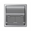 Simon 73086-63 Розетка наклонная для передачи данных со шторками на 2 разъема RJ45