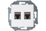 Simon 1591564-030 Розетка информационная 2xRJ45 Cat.6A FTP (AMP)