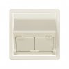 Simon 82579-31 Накладка наклонная с суппортом на 2 разъема RJ45 со шторками, сл.кость, S82