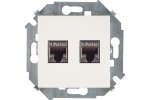 Simon 1591564-031 Розетка информационная 2xRJ45 Cat.6A FTP (AMP)