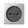 Simon 82040-33 Накладка со шторками для розетки 2Р цвета алюминий/графит S82