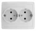 Simon 1590456-030 Розетка двойная моноблок Schuko 2x2Р+Е, 16A 250В