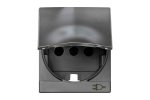 Simon 82090-53 Накладка с крышкой и шторками для розетки Schuko 2Р+Е, алюминий, S82Centr