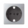 Simon 82041-33 Накладка со шторками для розетки Schuko 2Р+Е цвета алюминий/графит S82