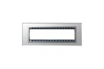 Simon 82987-62 Рамка на 8 узких мех-мов, стекло, серебро/алюминий, S82Centr