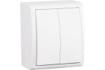 Simon 1594398-030 Двухклавишный выключатель IP54, 10AX 250В