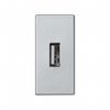 Simon K128B-8 Розетка узкая USB 2.0 (передача данных), алюминий, K45, Connect