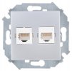 Simon 1591593-033 Розетка информационная 2xRJ45 Cat.6 UTP (Systimax)