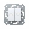 Simon 27396-65 Двухклавишный кнопочный выкл-ль жалюзи без блок., 10A 250В
