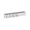 Simon 45602240-130 Врезной x6 розеточный блок, планка, 2x2P+E, 2x2P+E UPS, 4хRJ45