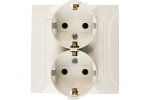 Simon 1590459-030 Розетка двойная моноблок Schuko 2x2Р+Е, 16A 250В