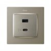 Simon 8201296-094 Накладка для заряд.устройства USB A+C, мат.шампань, S82C