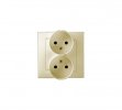 Simon 1590457-031 Розетка двойная моноблок 2x2Р, 16A 250В
