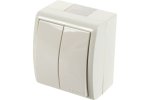 Simon 1594398-031 Двухклавишный выключатель IP54, 10AX 250В