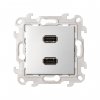 Simon 2411090-033 Розетка 2xUSB 2.0 (передача данных), алюминий, S24