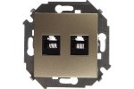 Simon 1591552-034 Розетка информационная 2xRJ45 Cat.5e UTP (AMP)
