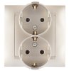 Simon 1590459-034 Розетка двойная моноблок Schuko 2x2Р+Е, 16A 250В