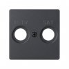 Simon 82097-38 Накладка для розетки R-TV+SAT с пикт."R-TV SAT", графит, S82