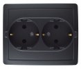 Simon 1590456-038 Розетка двойная моноблок Schuko 2x2Р+Е, 16A 250В