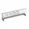 Simon 42602240-133 Настольный x6 розеточный блок, 2x2P+E, 2x2P+E UPS, 4хRJ45