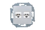 Simon 1591589-033 Розетка телефонная 2xRJ11, алюминий, S15