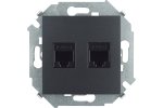 Simon 1591552-038 Розетка информационная 2xRJ45 Cat.5e UTP (AMP)