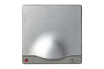 Simon 82099-33 Накладка с крышкой, шторками и индикатором для розетки Schuko 2Р+Е, алюминий, S82
