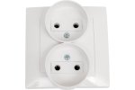 Simon 1590457-030 Розетка двойная моноблок 2x2Р, 16A 250В