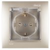 Simon 1590450-034 Розетка IP44 моноблок с крышкой и шторками Schuko 2Р+Е, 16A 250В