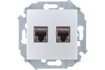 Simon 1591564-033 Розетка информационная 2xRJ45 Cat.6A FTP (AMP)