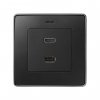 Simon 8201095-093 Накладка для розетки HDMI+USB 2.0, мат.алюминий, S82D