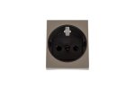 Simon 82041-54 Накладка со шторками для розетки Schuko 2Р+Е, шампань/графит, S82Centr