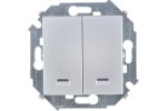 Simon 1591392-033 Двухклавишный выключатель с подсветкой, 16AX 250В
