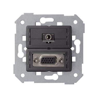 Фотография товара 'Simon 7500091-039 Розетка VGA HD15 + Mini-Jack 3,5мм, S75'