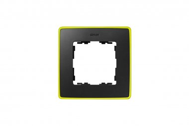 Фотография товара 'Simon 8201610-262 Рамка на 1 пост, графит/металл.желтый неон, S82D'